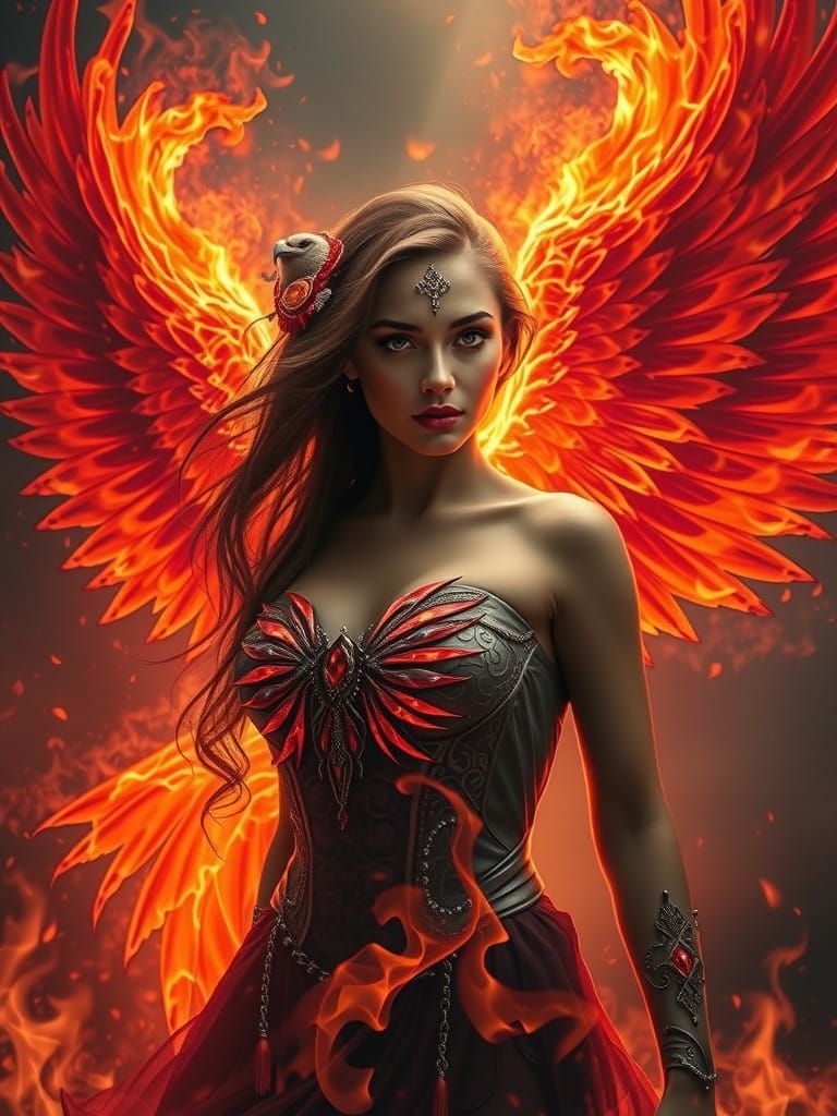 Phoenix Goddess in Blazing Light