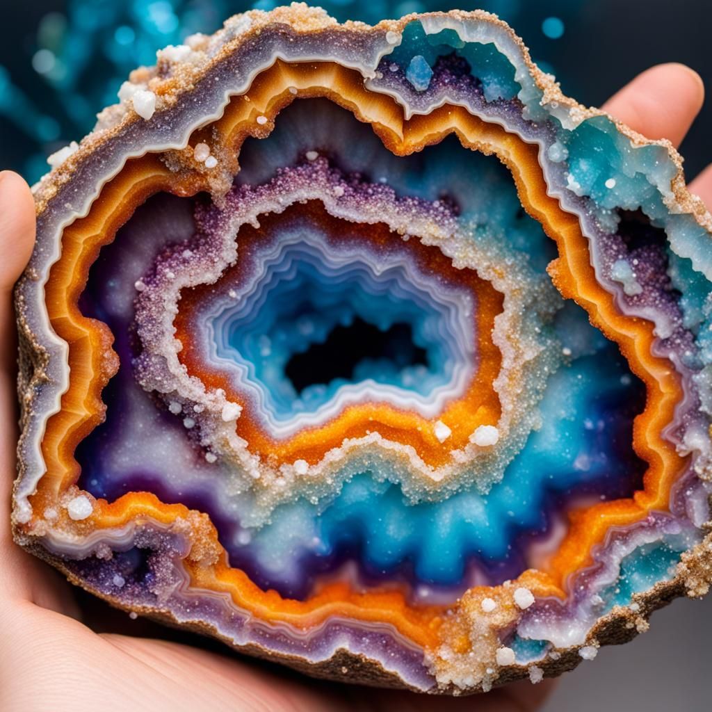 Inside a Sparkling Colorful Geode