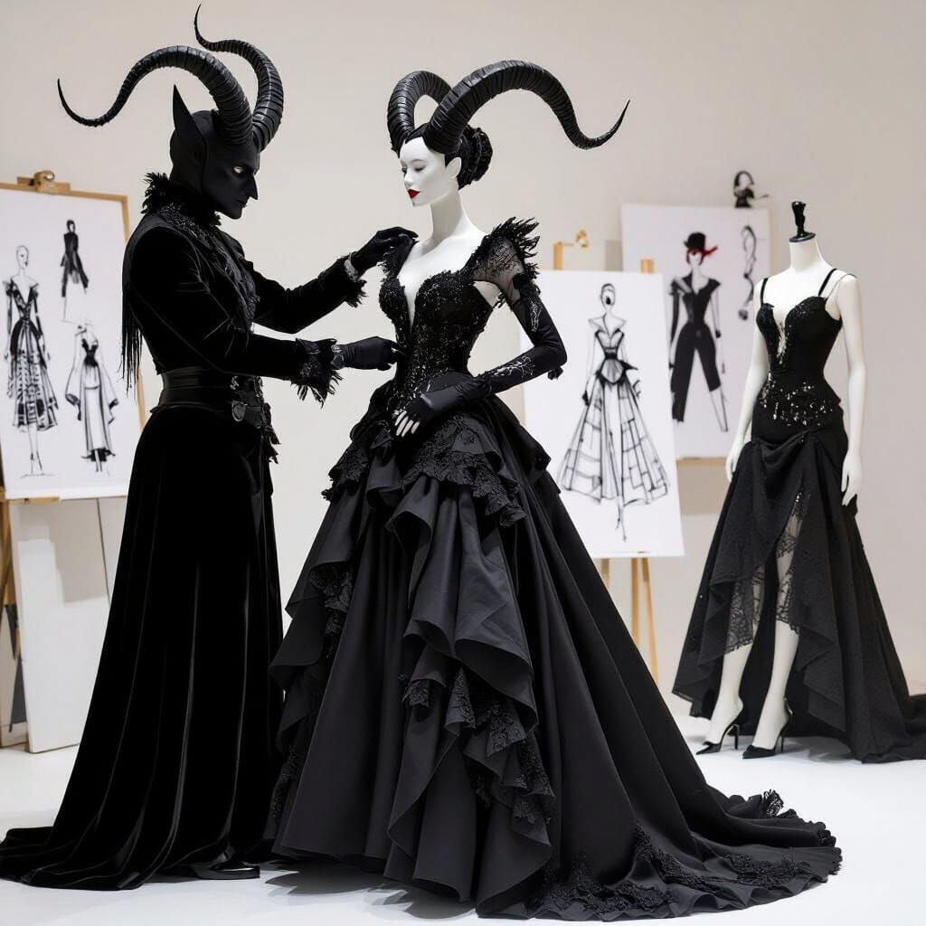 Krampus, High Fashion Designer in Dark Whimsical Style