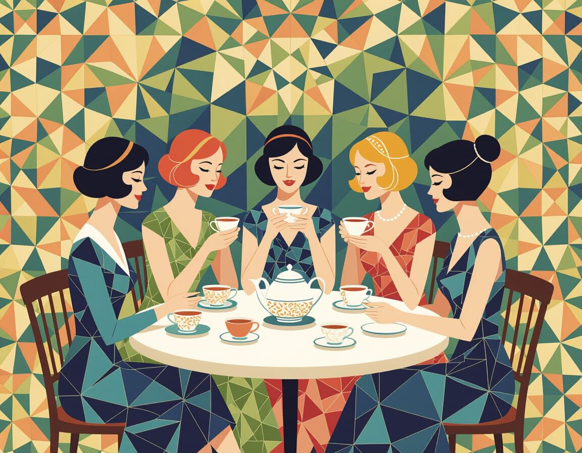 Tessellation: Geometric Ladies at Tea