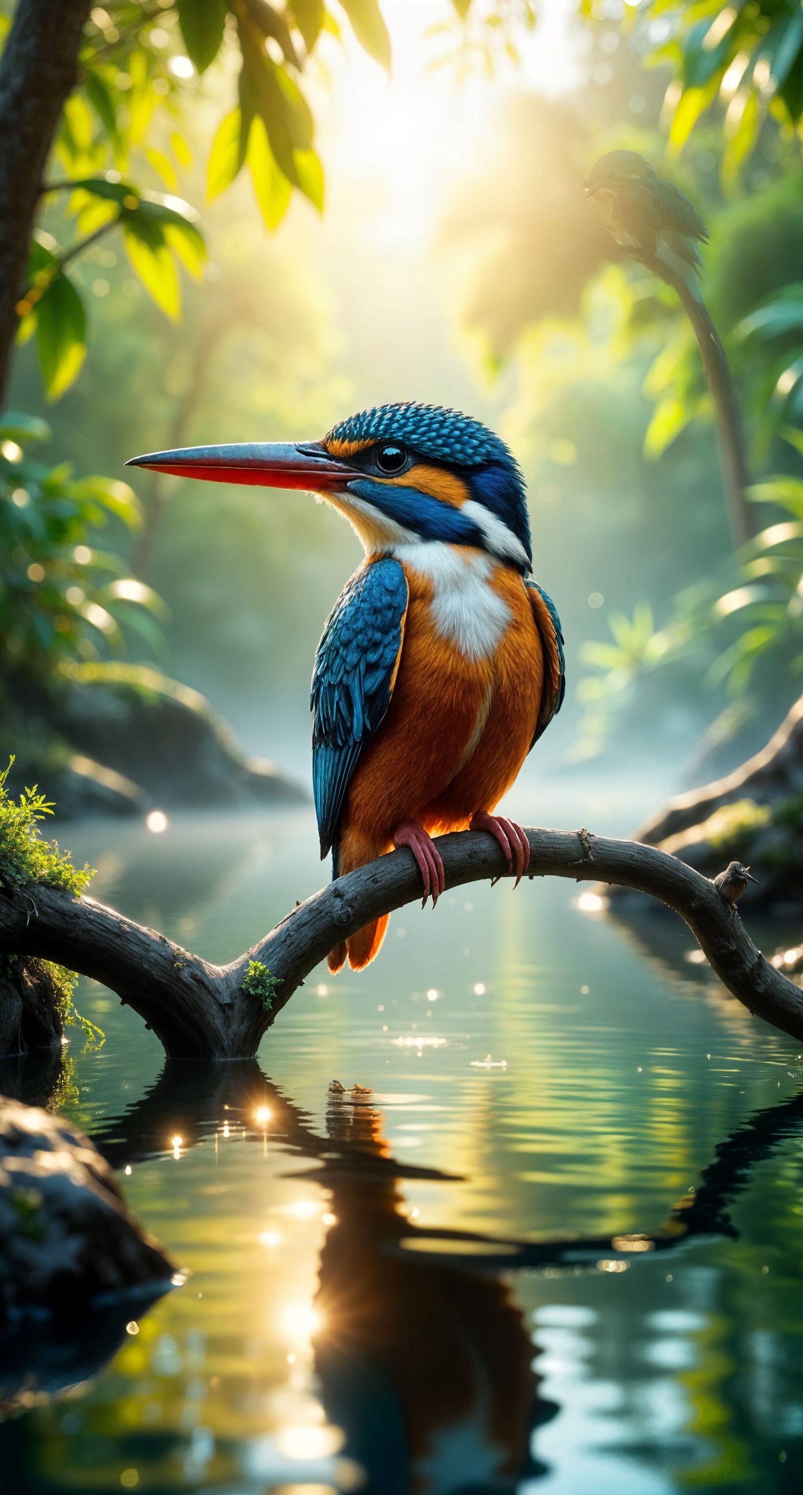Tropical Kingfisher Paradise in Vibrant Colors