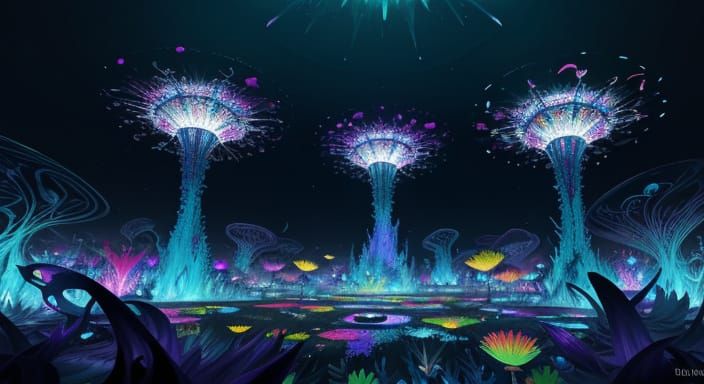 Kaleidoscopic Garden Creatures in Abstract Expressionism