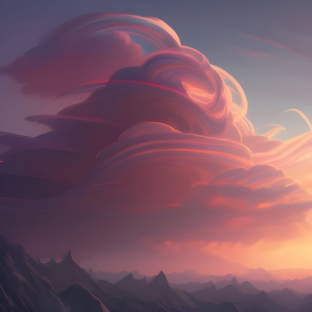 Lenticular Sunset Clouds in Hyperdetailed Splash Art