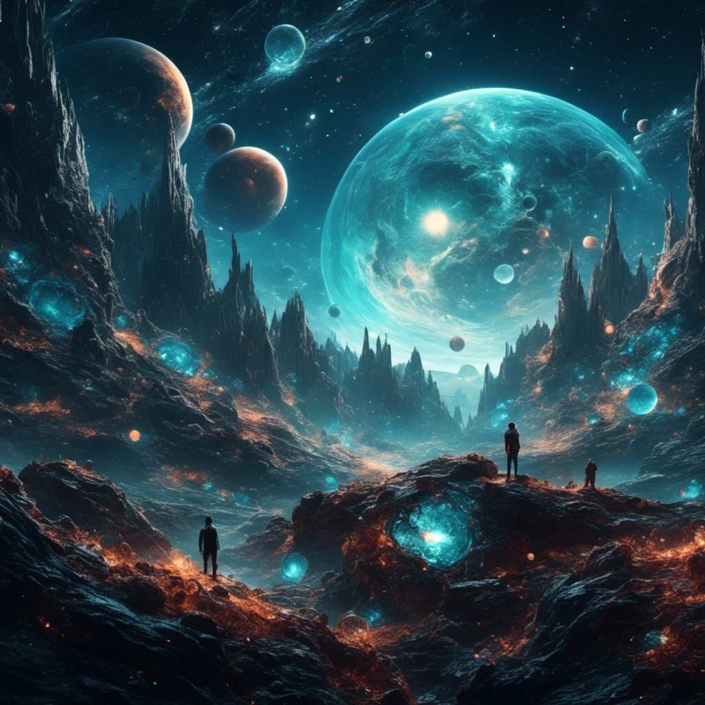 Alien Planet Landscape with Exotic Lifeforms