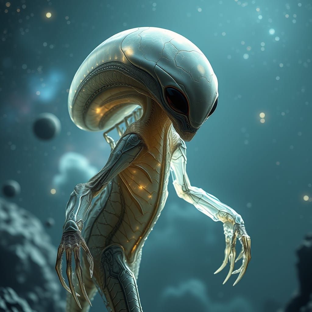 Silicon-Based Alien Life Form in Deep Space