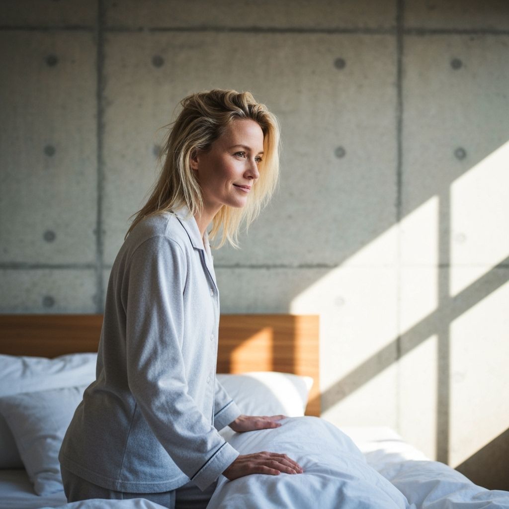Woman in Loft Bedroom in Photorealistic Style