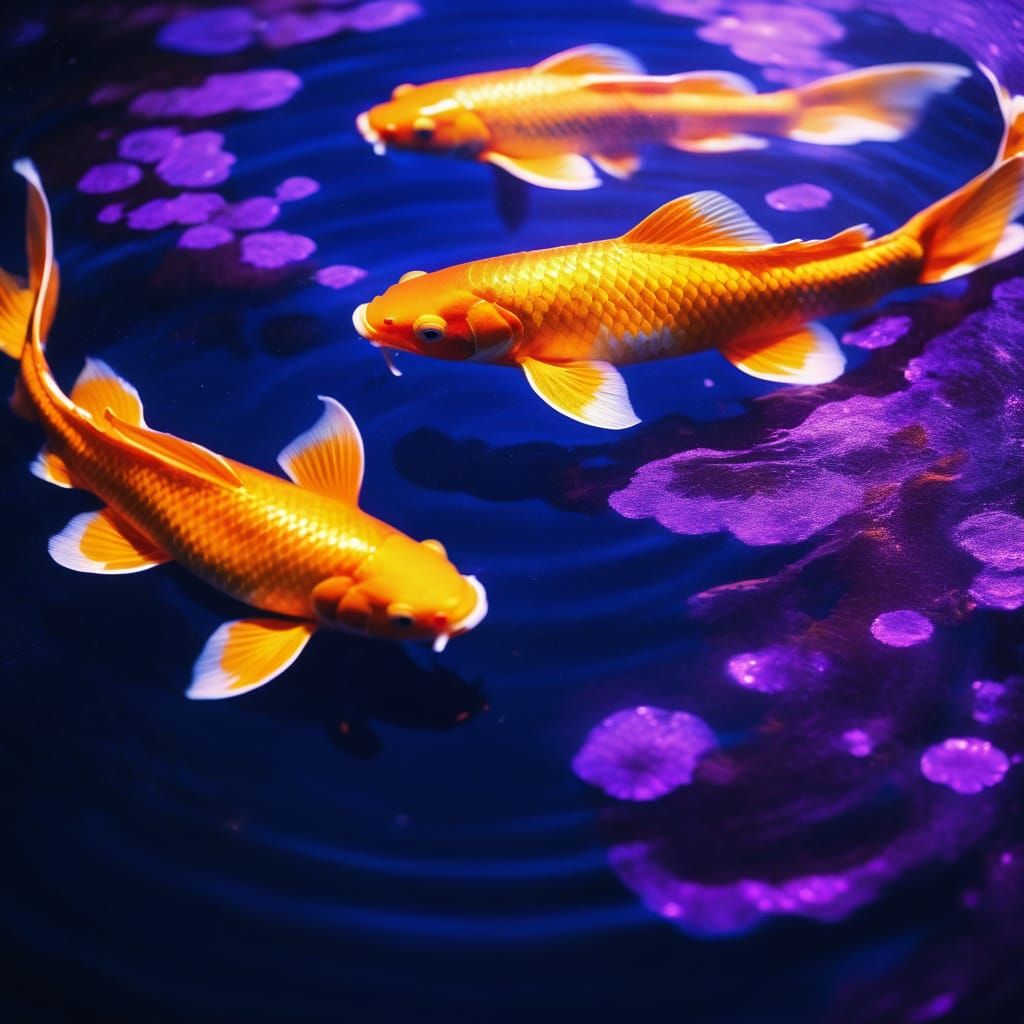 Cosmic Koi Swimming in Liquid Gold