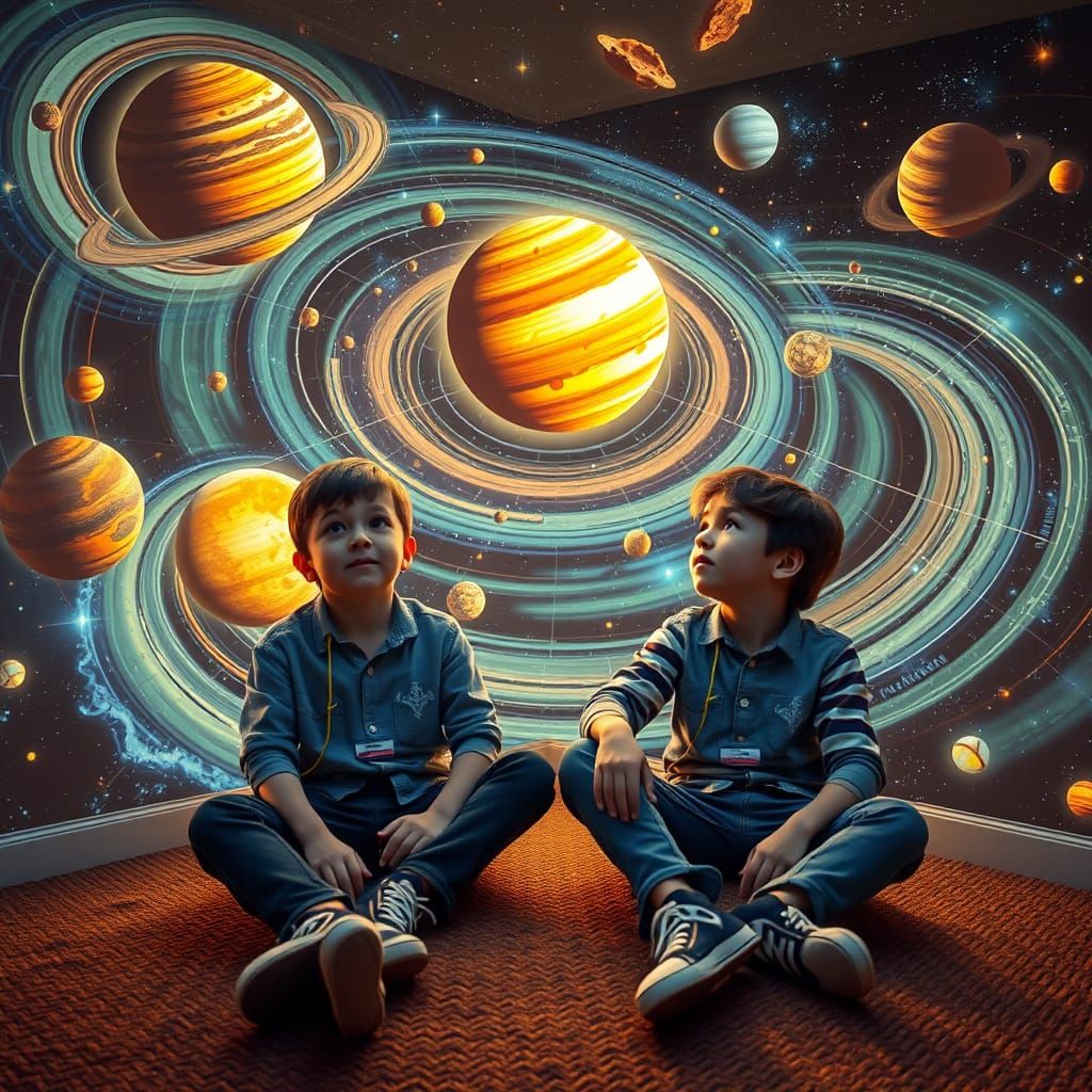 Boys in a Cosmic Room, Inspired by Sci-Fi Visionaries