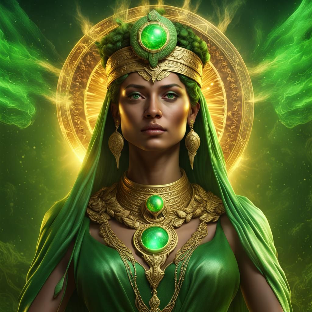 Radiant Solar Goddess Pallas Athena in Digital Art