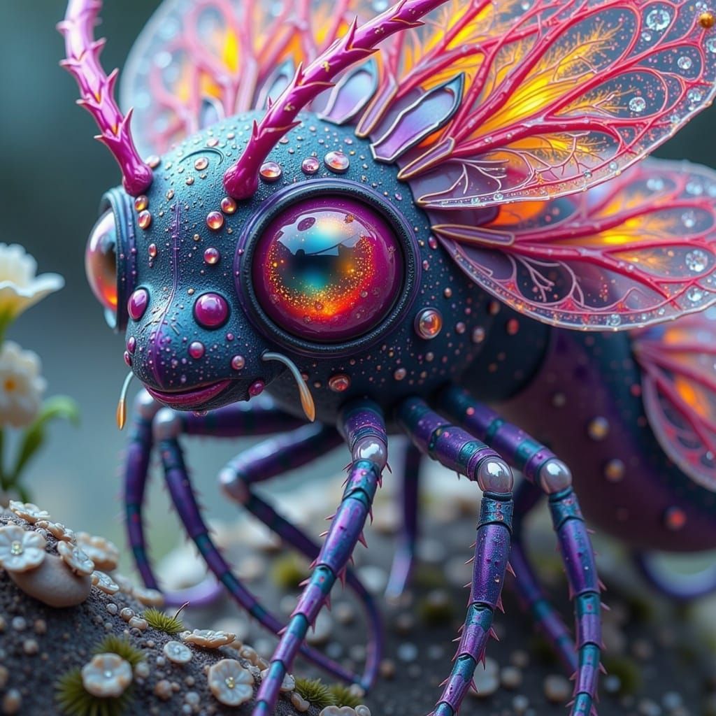 Vibrant Murex Eye Creature in Dark Fantasy Style