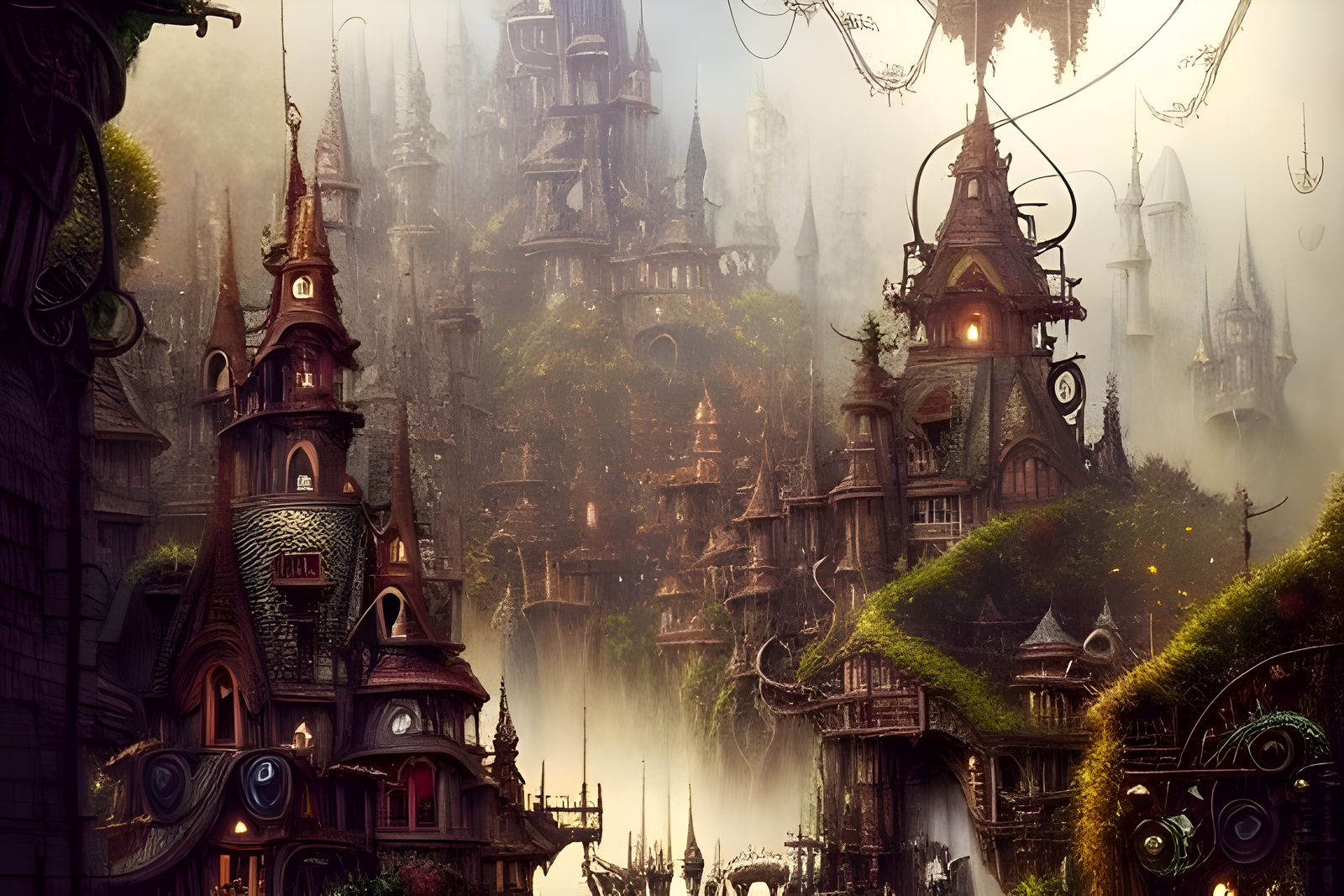 Magical Rollercoaster Village in Rococo Style