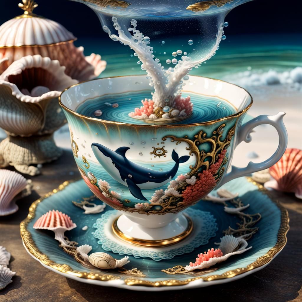 Underwater Kingdom Inside Antique Teacup