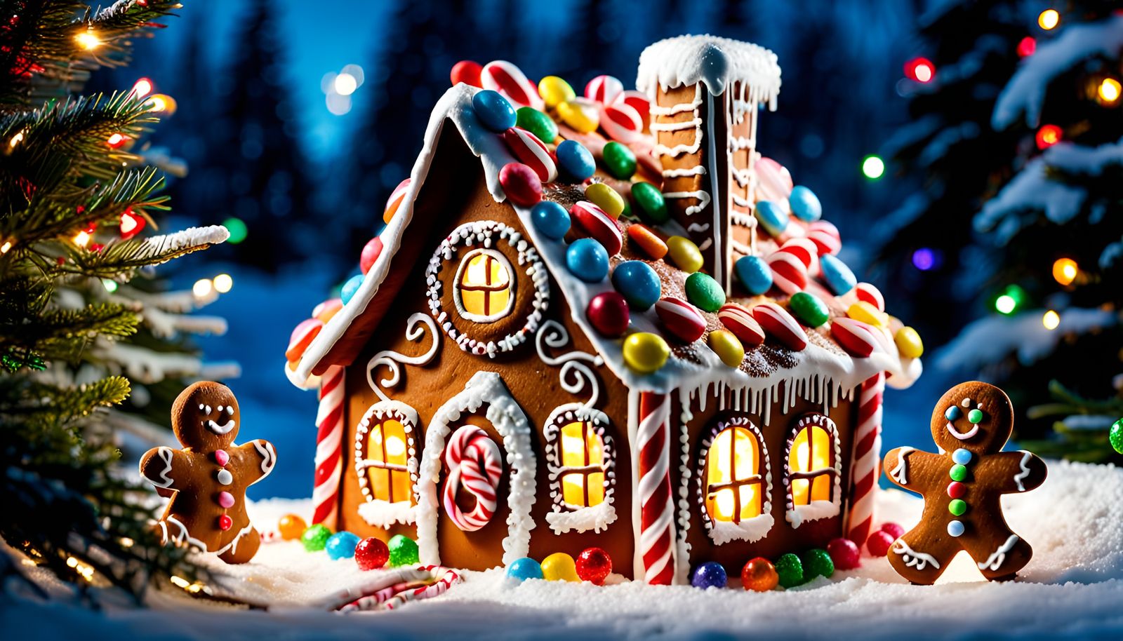 Enchanting Gingerbread House in Magical Forest Clearing