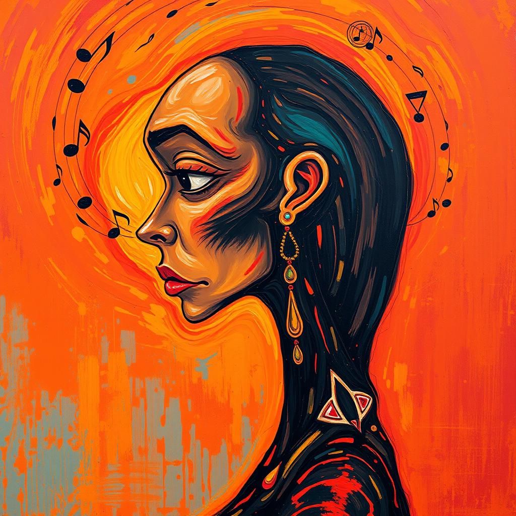 Lava Lady's Swirly Aura in Impasto Fauvist Hues