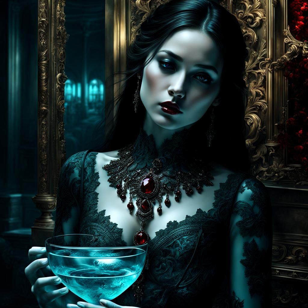 I saw her today at the reception, in her glass was a bleeding man , she was practiced at the art of deception , well I c...