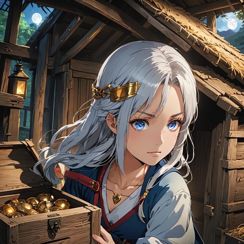 Anime Key Visual: Peasant Girl in Earthy Hut