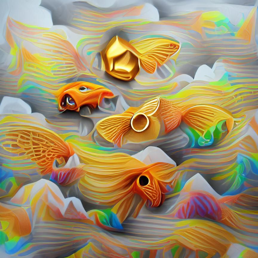 Iridescent Goldfish Quilling Art in Sunshine