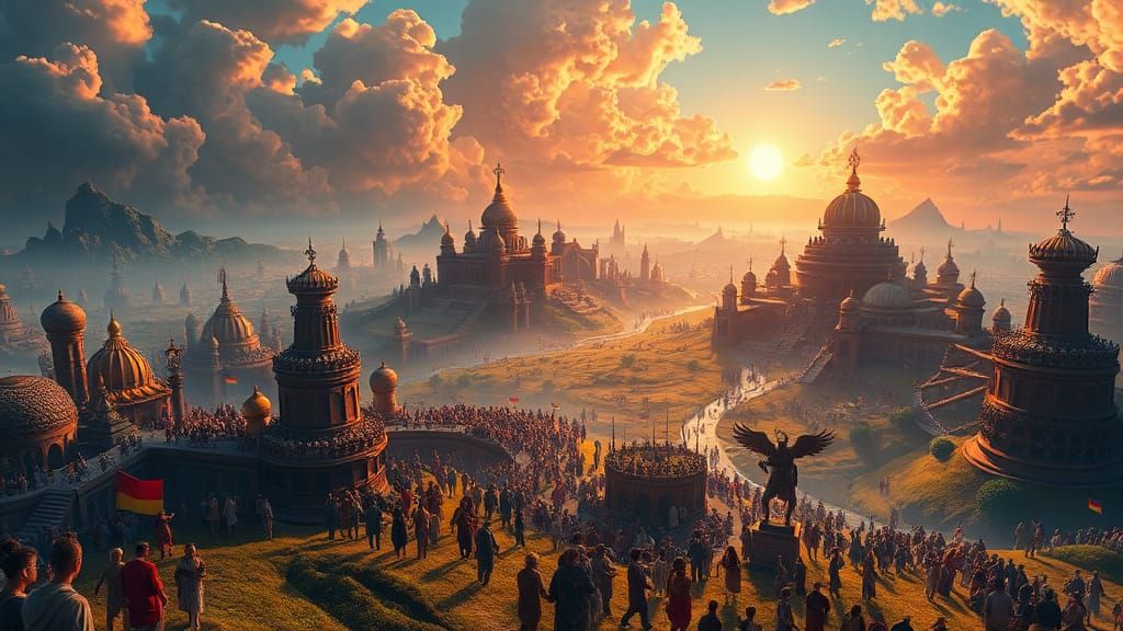 Utopian World Harmony in a Detailed Matte Painting