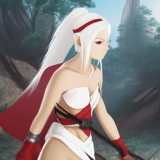 Anime Elven Ranger in Ghibli Style