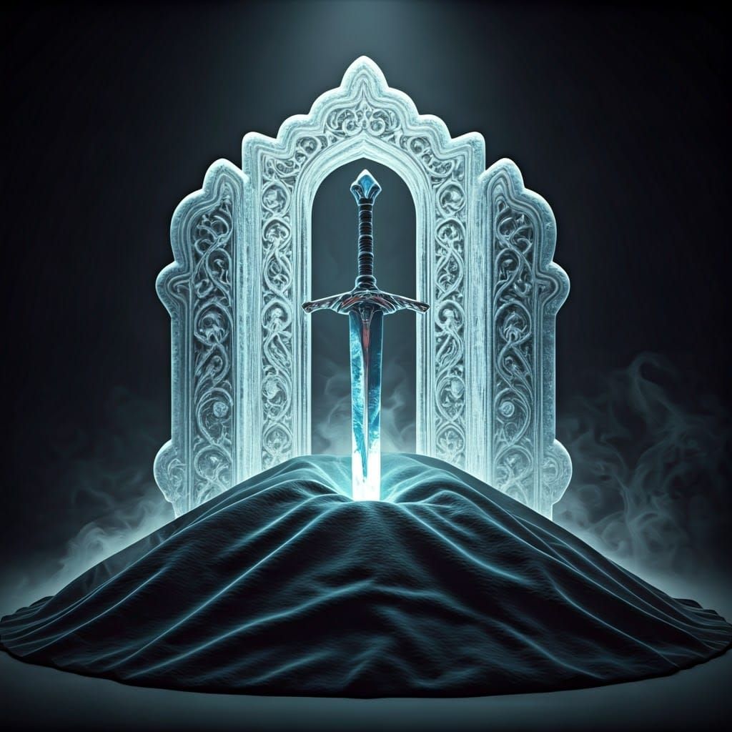 Ethereal Ice Sculpture in Crystal Display Case