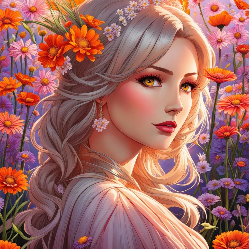 The Floral Queen Surrounded by Orange Flowers