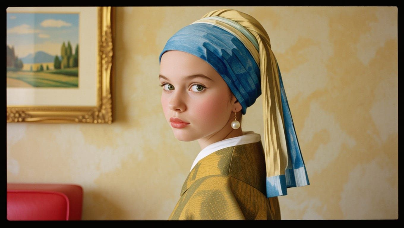 Girl with the Pearl Earring in Vibrant Bratz Style, Shot on ...