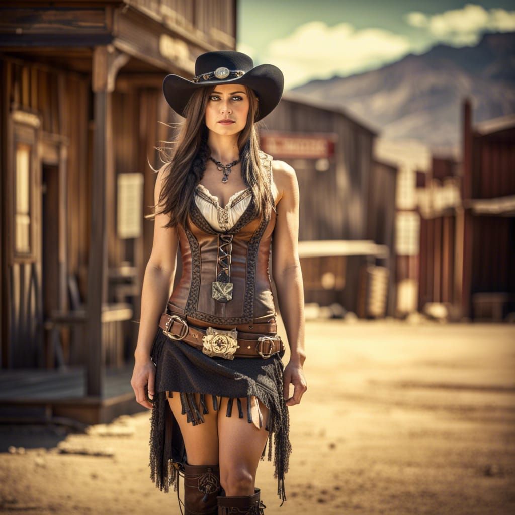 Beautiful Wild West Woman in Old Town