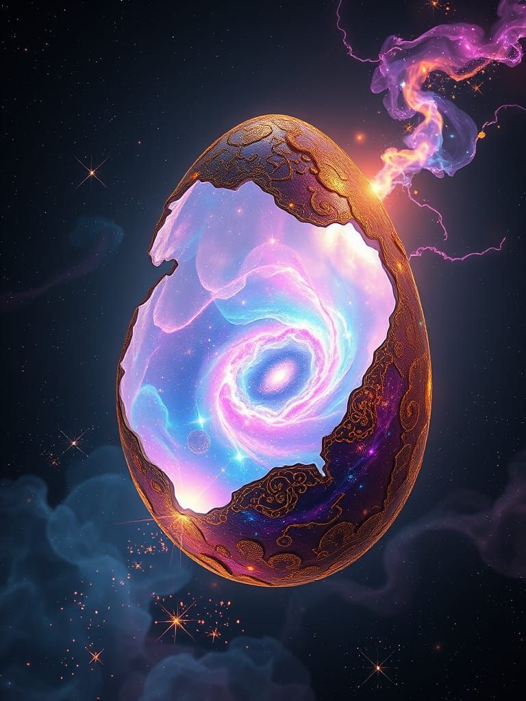 Surreal Cosmic Egg Nebula in Sci-Fi Fantasy Art
