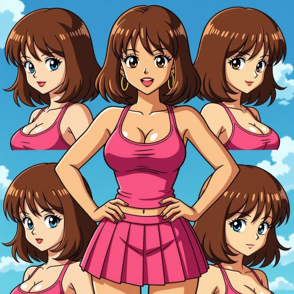 Adult Meg Griffin in Vibrant Anime Style