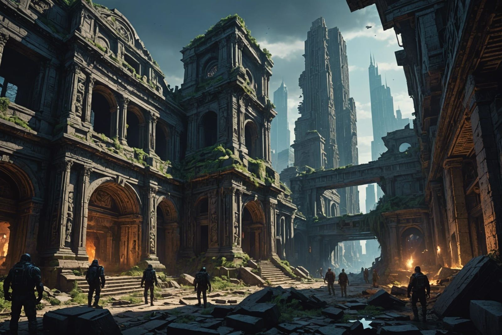 Aliens Explore Ruins of New York in Dark Fantasy