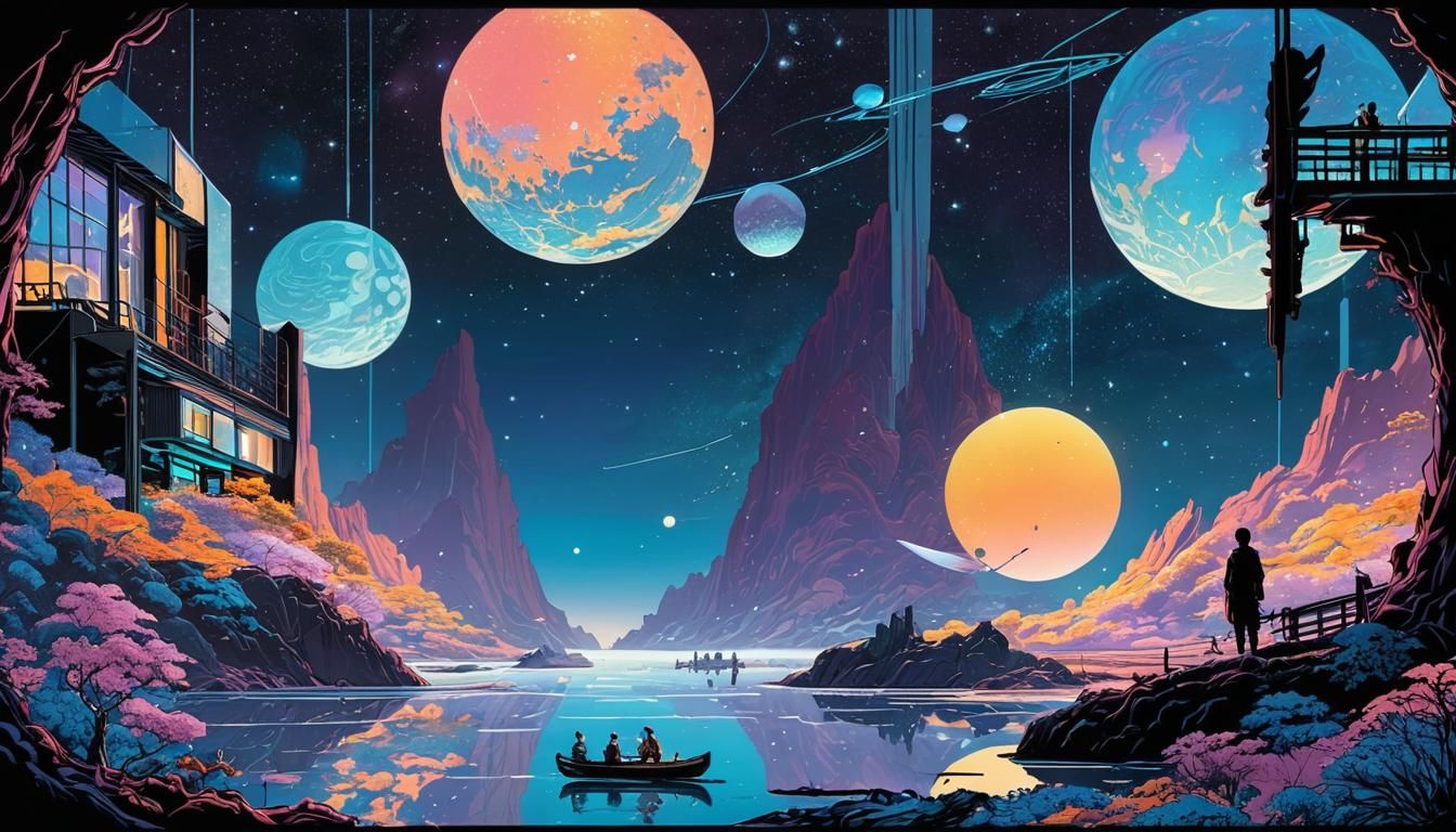 Space Travelers in LED Homes: Comic Art