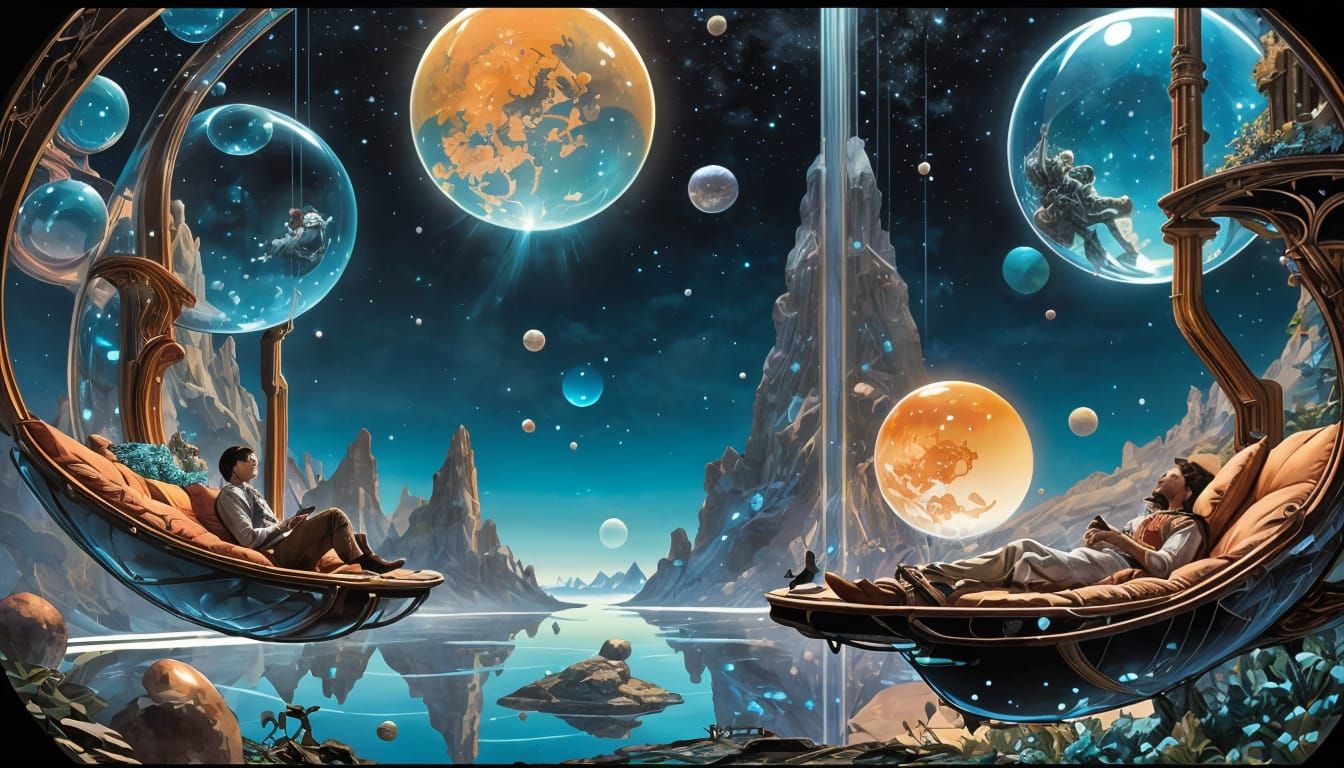 Hopepunk Comic Art of Spacefaring Humans