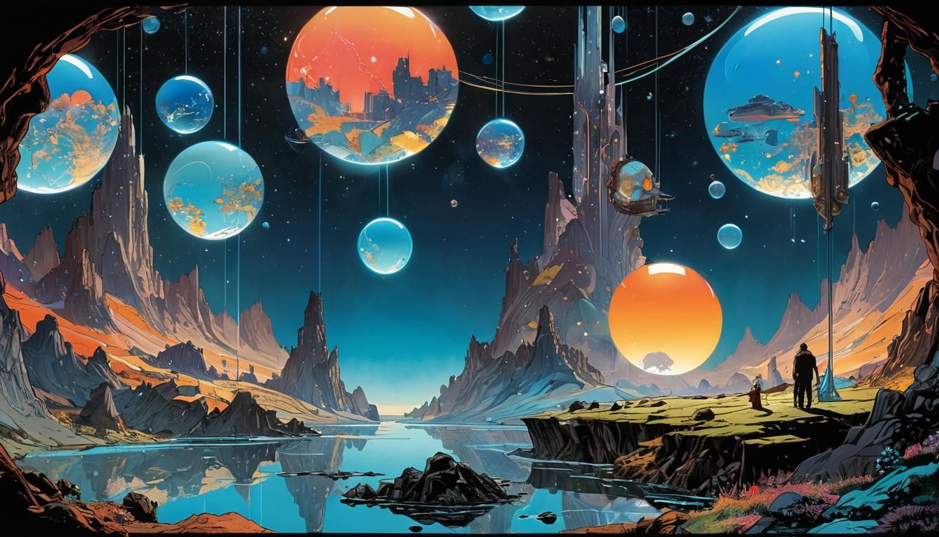 Cosmic Comic Book Art in Aetherpunk Style
