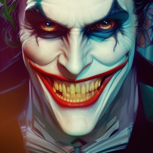 Hyperdetailed Joker Portrait in Dark Fantasy Style