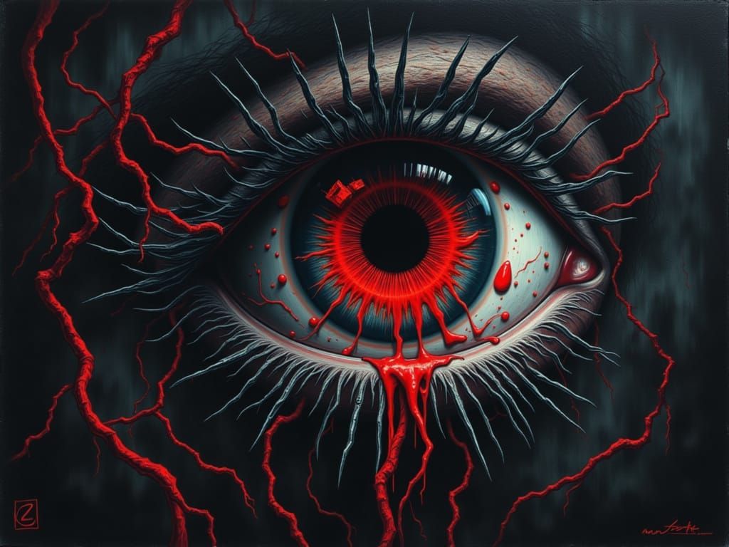 Haunted All-Seeing Eye with Spiked Tendrils