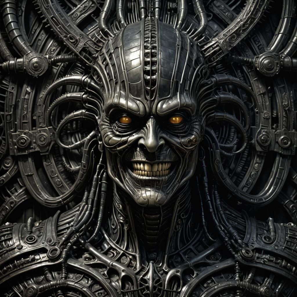 Sinister Man's Evil Smile: Moody Horror Portrait