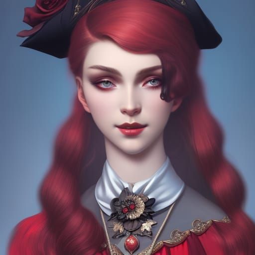 Eerie Gothic Portrait of Sad Woman in Victorian Style