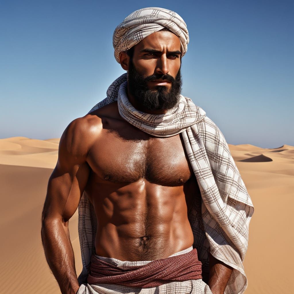 Desert Warrior in Traditional Attire