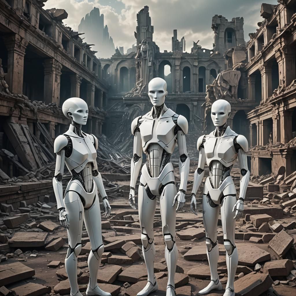 Mannequins in Alien Ruins: Digital Matte Painting