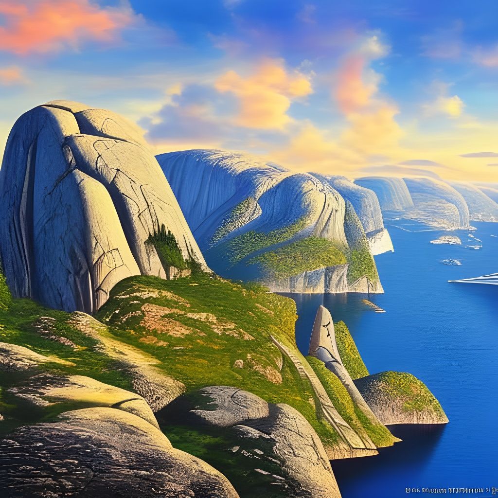 Preikestolen Norway: A Detailed Glossy Painting