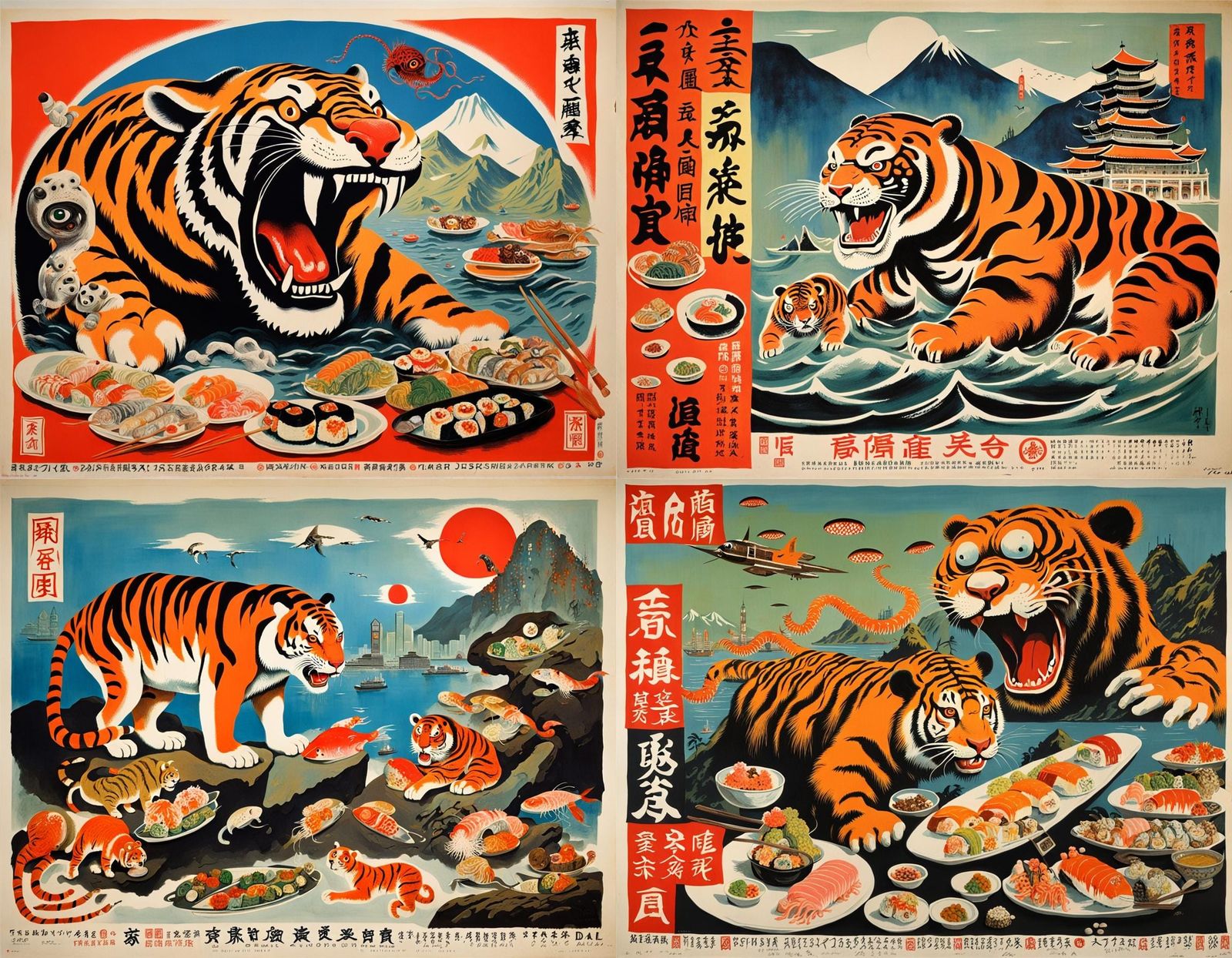 Hong Kong Travel Poster in Surrealist Style