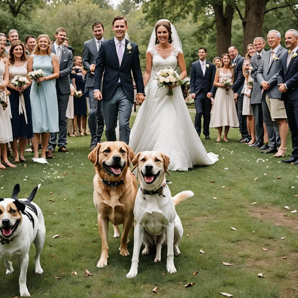Dogs Crash Wedding Photo: A Humorous Surprise