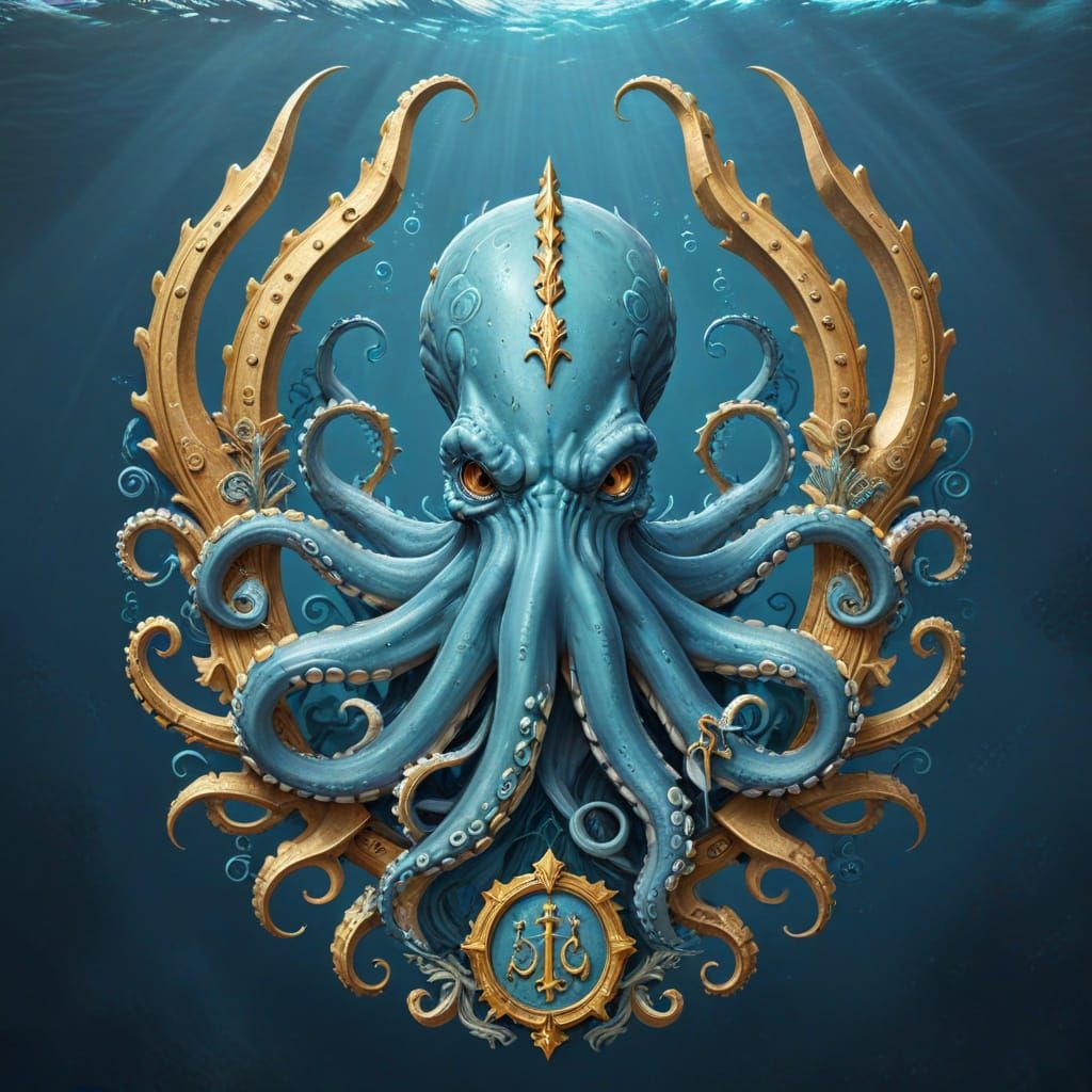 Ancient Lineage Crest with Majestic Sea Creature