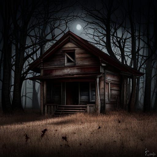 Creepy Shack in Dark Woods: Digital Matte Painting