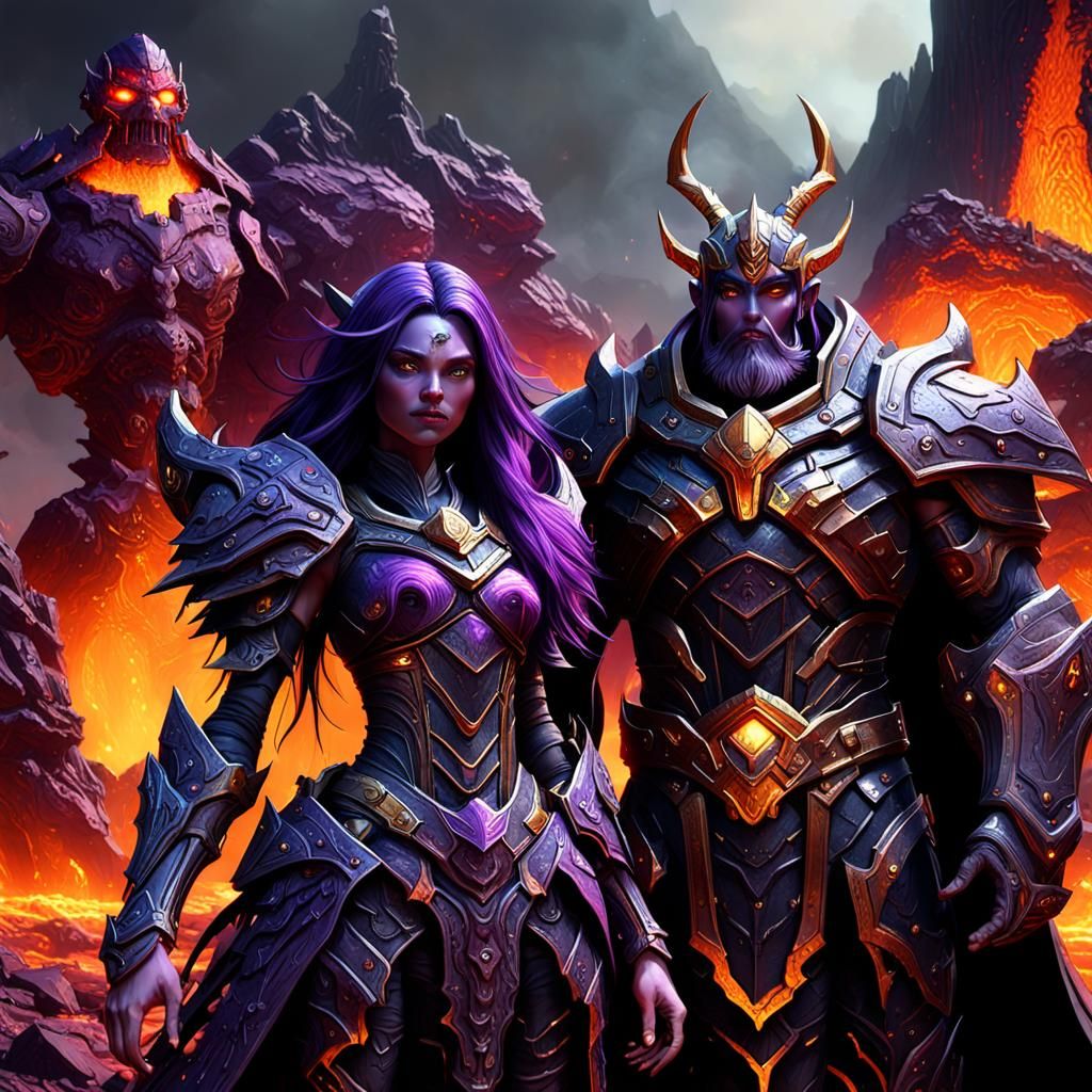 Dark Fairy Empress with Lava Golem and Iron Titan