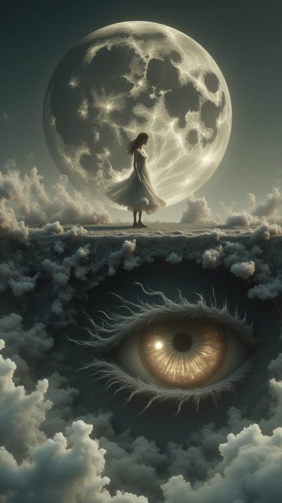 Ethereal Surrealist Dreamscape with Floating Bridge and Glow...