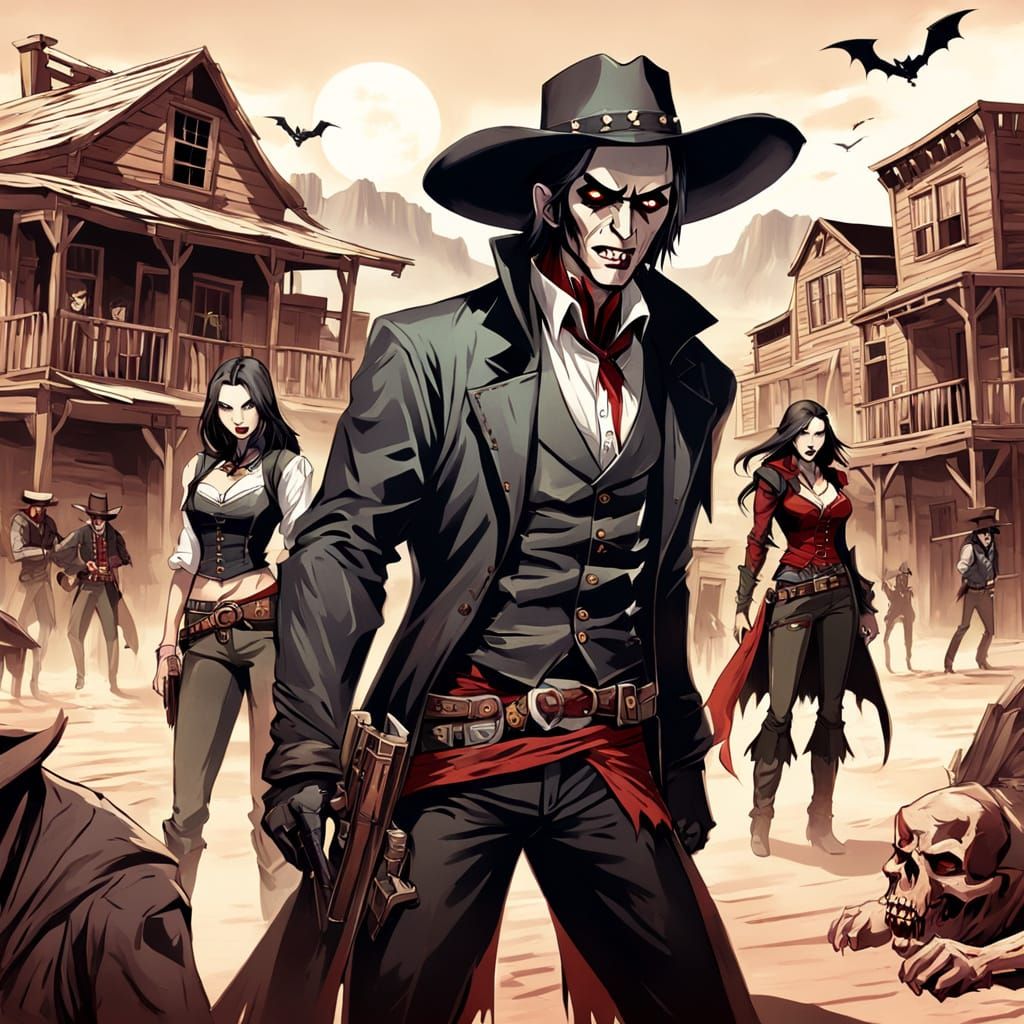 Manga Cowboys in Vampire Western Shootout