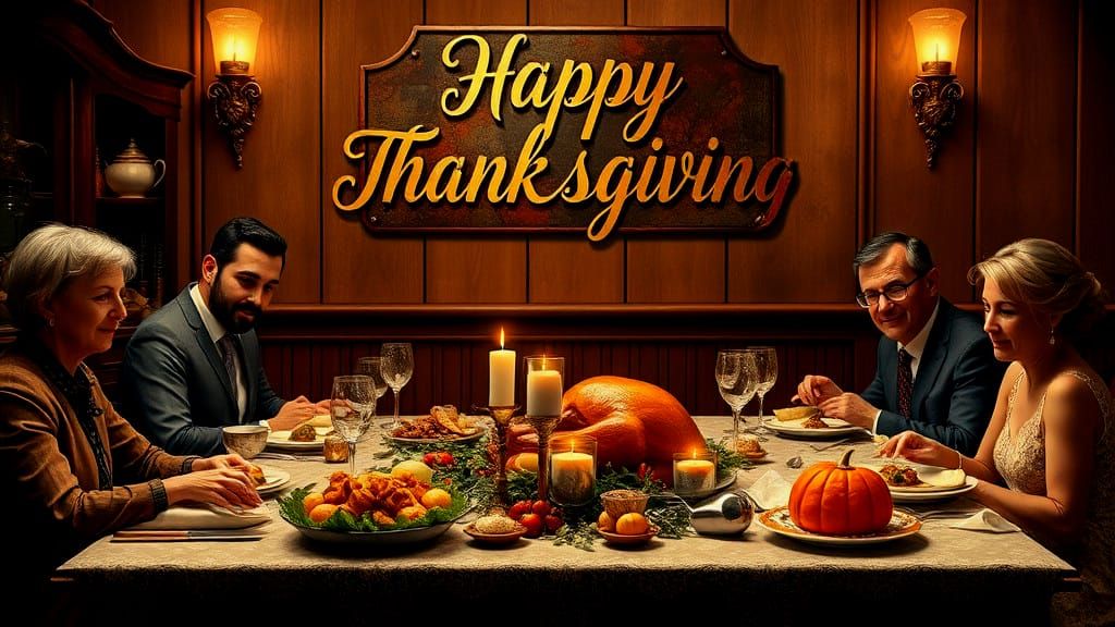 Thanksgiving Dinner in the Style of Classic Realism