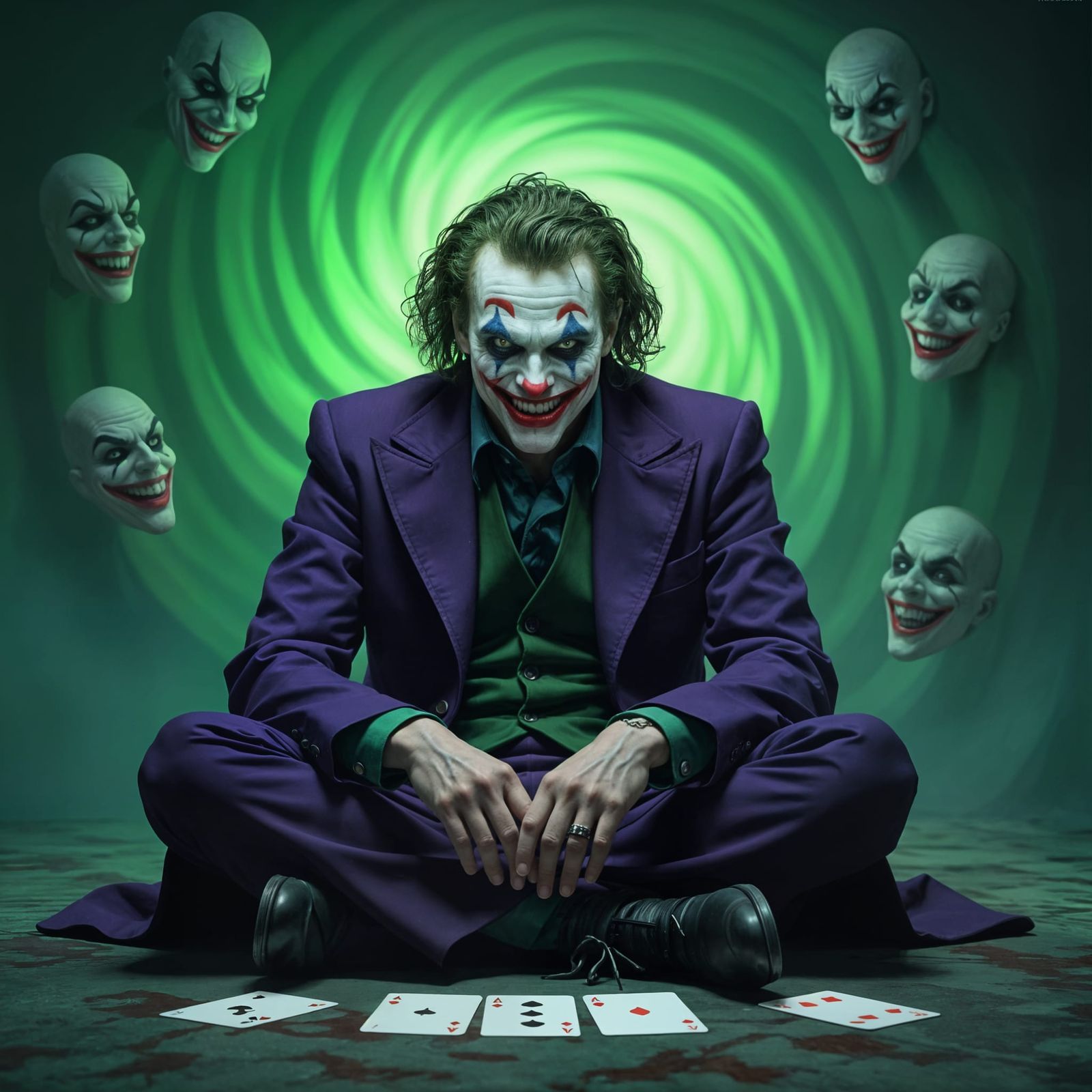 Grotesque Joker in Haunting, Realistic Rendering
