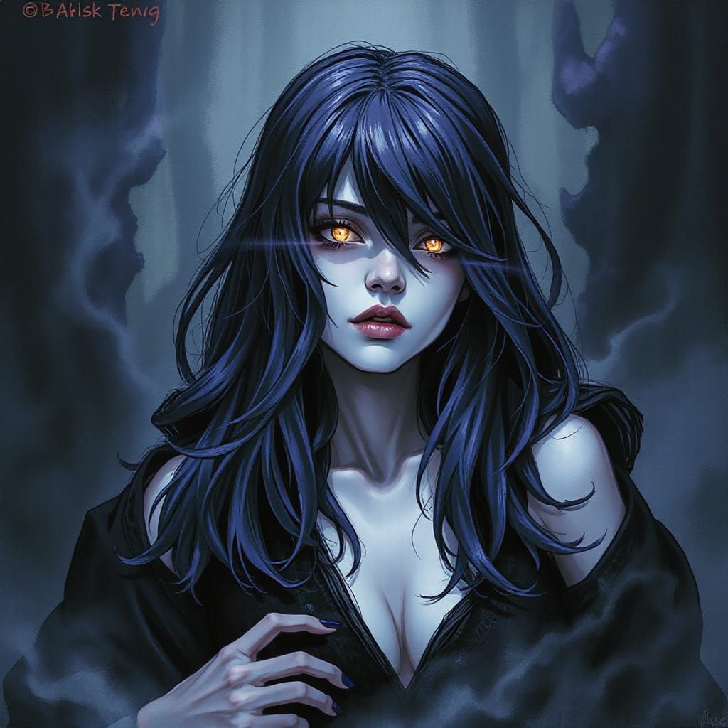 Female Banshee in Dark Ink Art